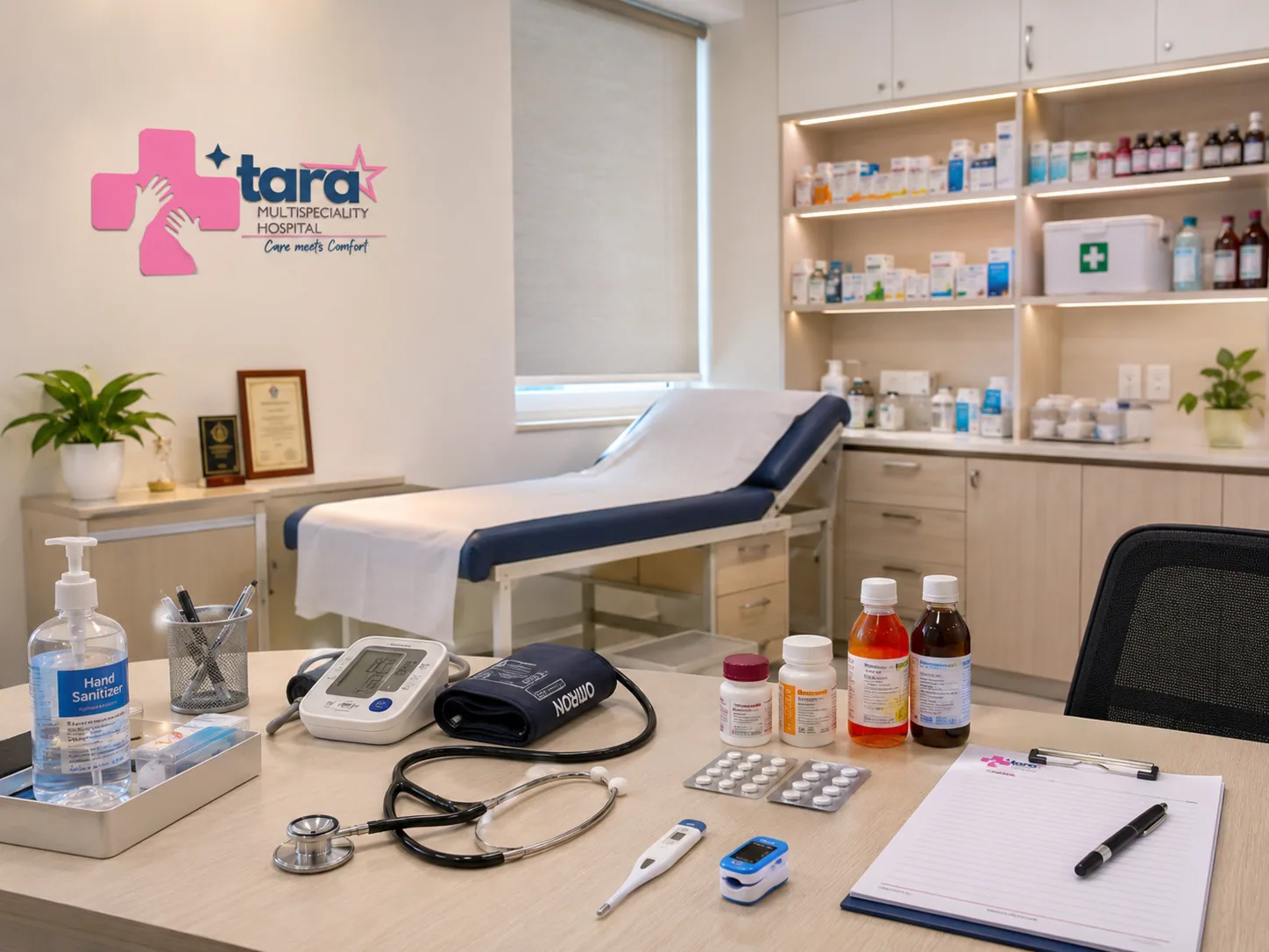 General physician checkup and blood pressure monitoring at Tara Hospital